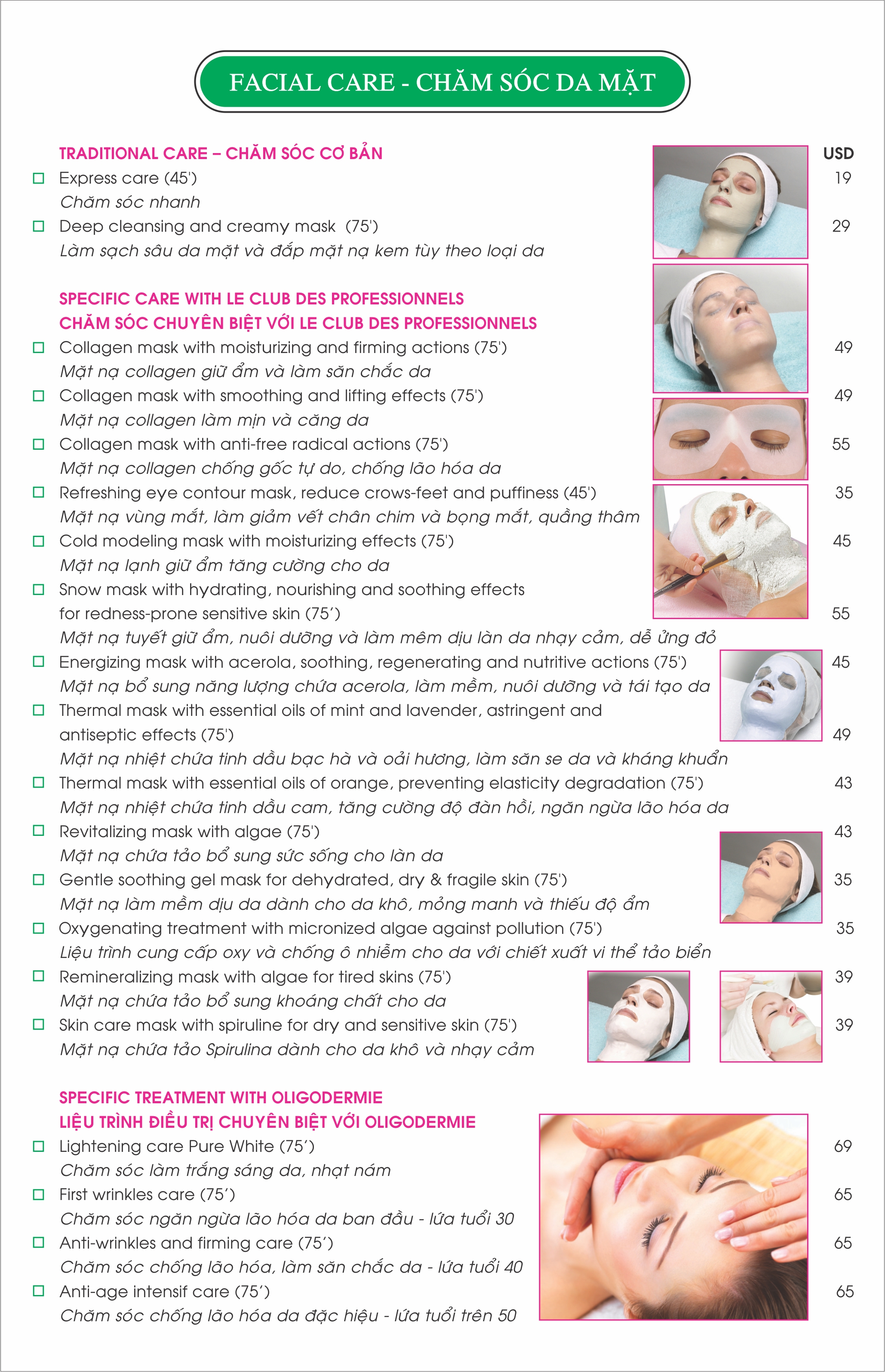 Chăm sóc và làm đẹp toàn diện với Oligodermie Usage, Le club des professionnels, Oligospa